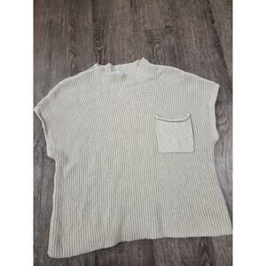 Free People FP Beach Chunky Knit Sweater Vest Khaki Beige Tan Size Large